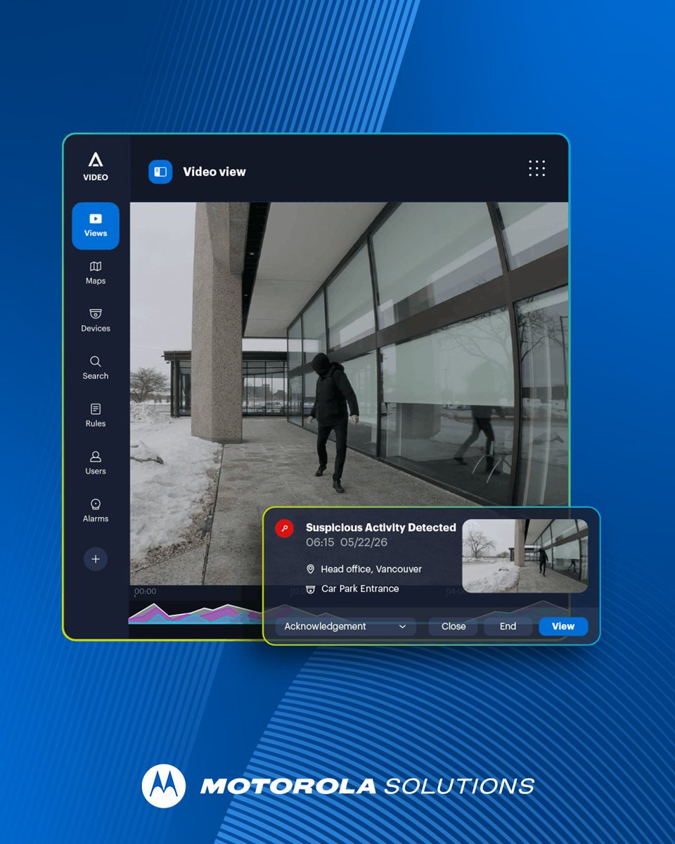 Avigilon's tweet photo. Your front door camera should do more than record. 📷 @MotoSolutions Intercom Touch uses AI to spot loitering and suspicious activity in real time, so your team always knows what's happening at the entrance. Get an early demo:  https://t.co/ixjnyYTjIY

#MotorolaSolutions https://t.co/kdfcSlbfue