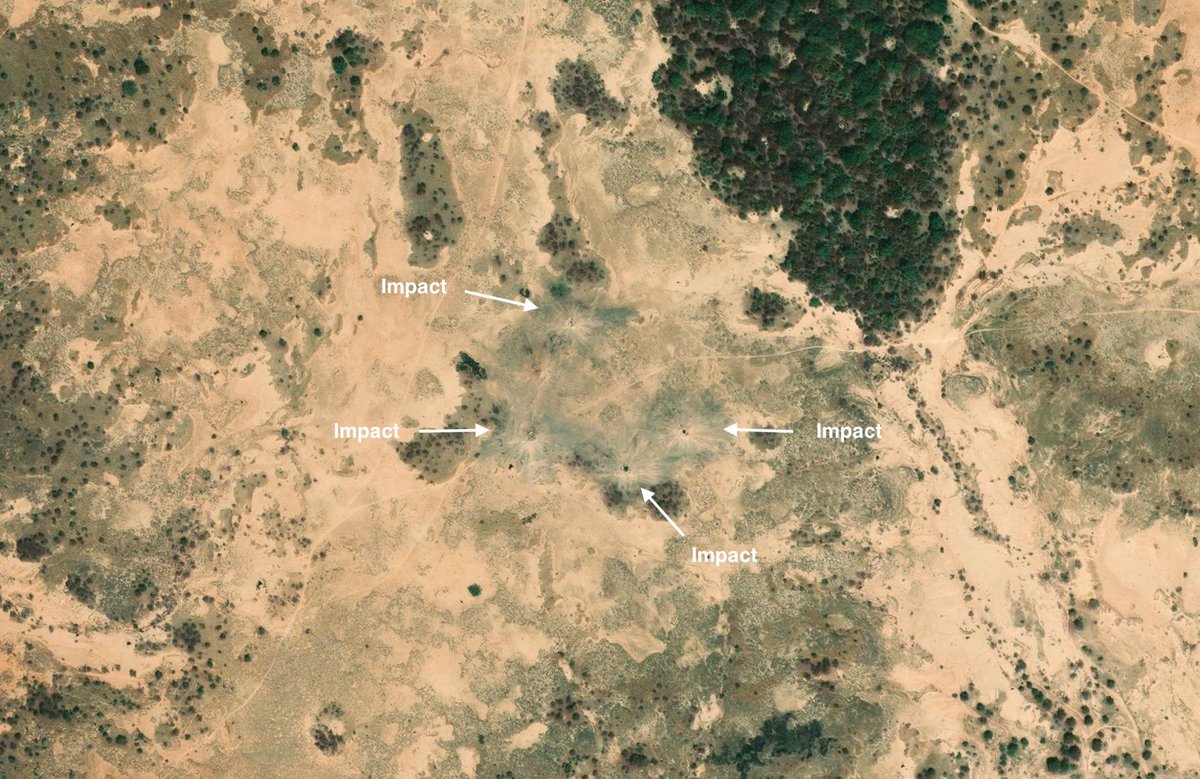 AfricaaTT's tweet photo. 🇳🇬 #Nigeria: More high-resolution satellite imagery shows the exact location of four more impacts from the US airstrikes targeting Islamic State - Sahel Province (ISSP) in Tangaza, Sokoto State on Christmas. 

This is the second ISSP camp targeted in the strikes. 

📌 Geolocation: (13.582980, 5.032310) https://t.co/nNMfnzBuh1