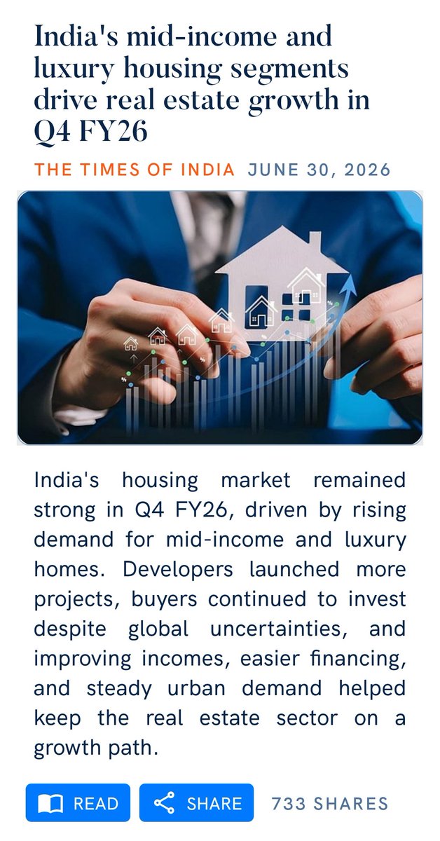 deepakoberoi33's tweet photo. India's mid-income and luxury housing segments drive real estate growth in Q4 FY26
https://t.co/6HHLz8B7jI

via NaMo App https://t.co/eYuONdsmEz