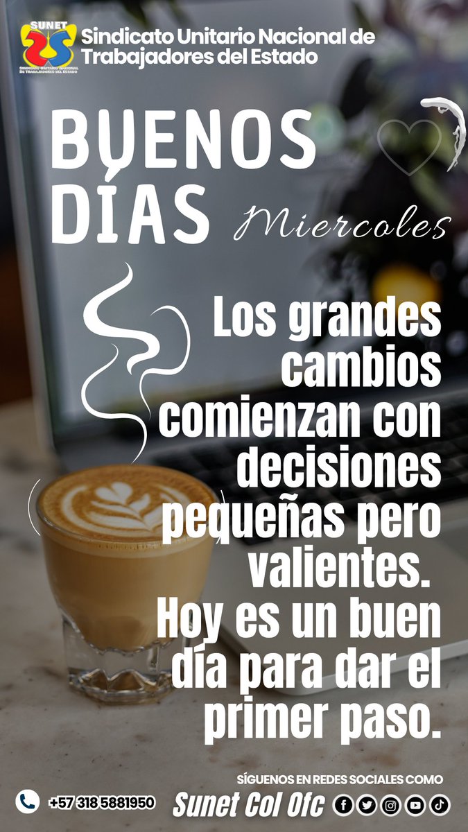 sunetcolofc's tweet photo. │🔴 SUNET, Mensaje del Día  🔴│

Los grandes cambios comienzan con decisiones pequeñas pero valientes.
Hoy es un buen día para dar el primer paso.
👉 Comenta cuál es tu meta principal de esta semana.
Con el apoyo de  : @GermanSUNET

#SUNETsusinsicatoestatal https://t.co/MXmRj80Kf0