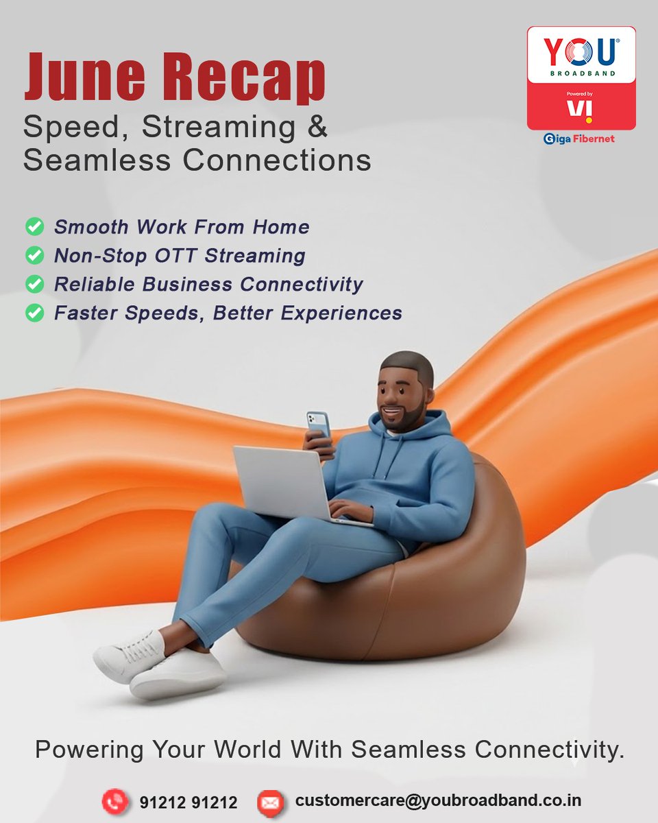 youbroadband's tweet photo. June was all about faster speeds, seamless streaming, and staying connected with YOU Broadband!

Thank you for choosing YOU Broadband. Here's to another month of blazing-fast, buffer-free internet! 

#YOUBroadband #JuneRecap #FiberInternet #HighSpeedInternet #BroadbandIndia https://t.co/g1ll4KwaX8