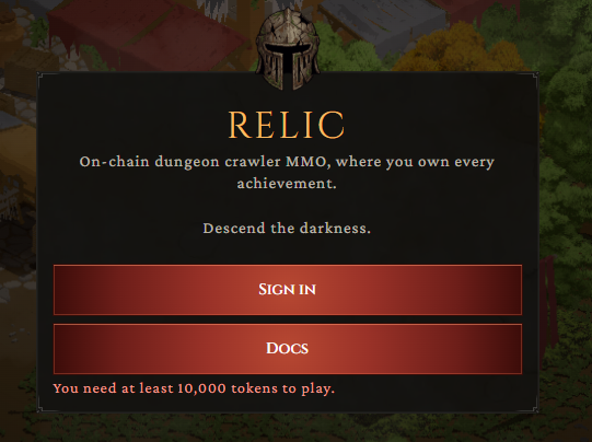 BrotoStjo's tweet photo. @playrelic iam already hold 21k but still cant login and existing players who haven't logged out can still play without holding tokens. https://t.co/vSrpSNESIb