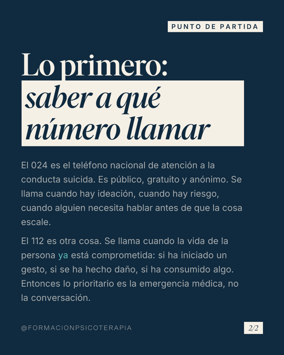 FormacionPsico's tweet photo. Mucha gente no llama al 024 porque imagina que viene la policía. No es lo que ocurre. Al otro lado hay una persona. Gratuito, anónimo, sin intervención coercitiva automática. https://t.co/PDZuP7FycH
