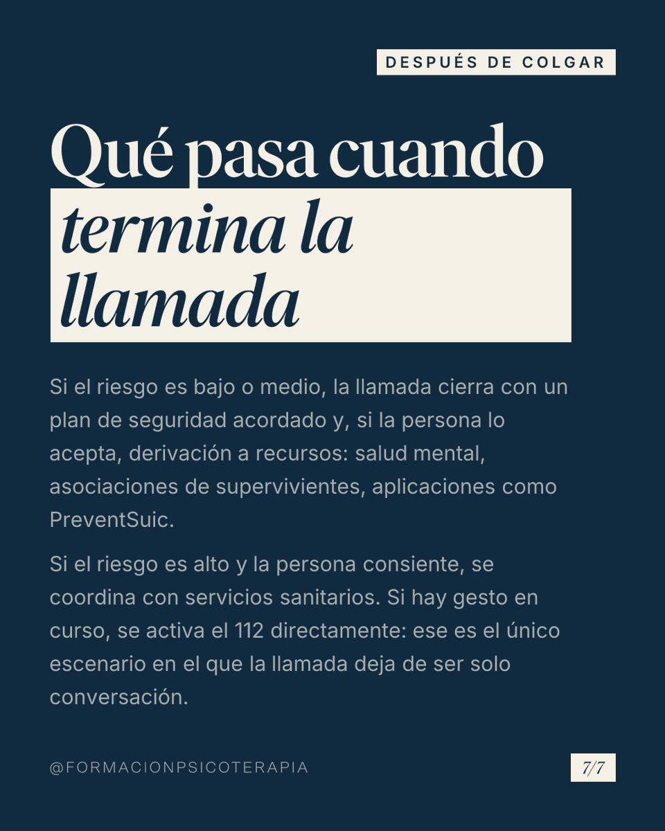 FormacionPsico's tweet photo. Mucha gente no llama al 024 porque imagina que viene la policía. No es lo que ocurre. Al otro lado hay una persona. Gratuito, anónimo, sin intervención coercitiva automática. https://t.co/PDZuP7FycH