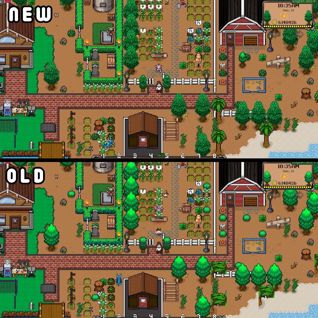 SGS__Games's tweet photo. Honest question. Does updating the art really help? 

I only changed a few of the trees/bushes for now but wanted everyones opinion if you think it's worth the time to make everything slightly higher quality?! 

Are more people more likely to wishlist it with nicer trees?! https://t.co/qDOxqMPyS1
