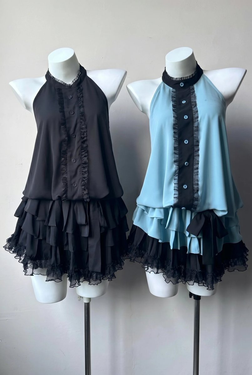 Belchic7's tweet photo. サブカル地雷シフォンワンピース🩵🖤 https://t.co/ckmDpBAxG1