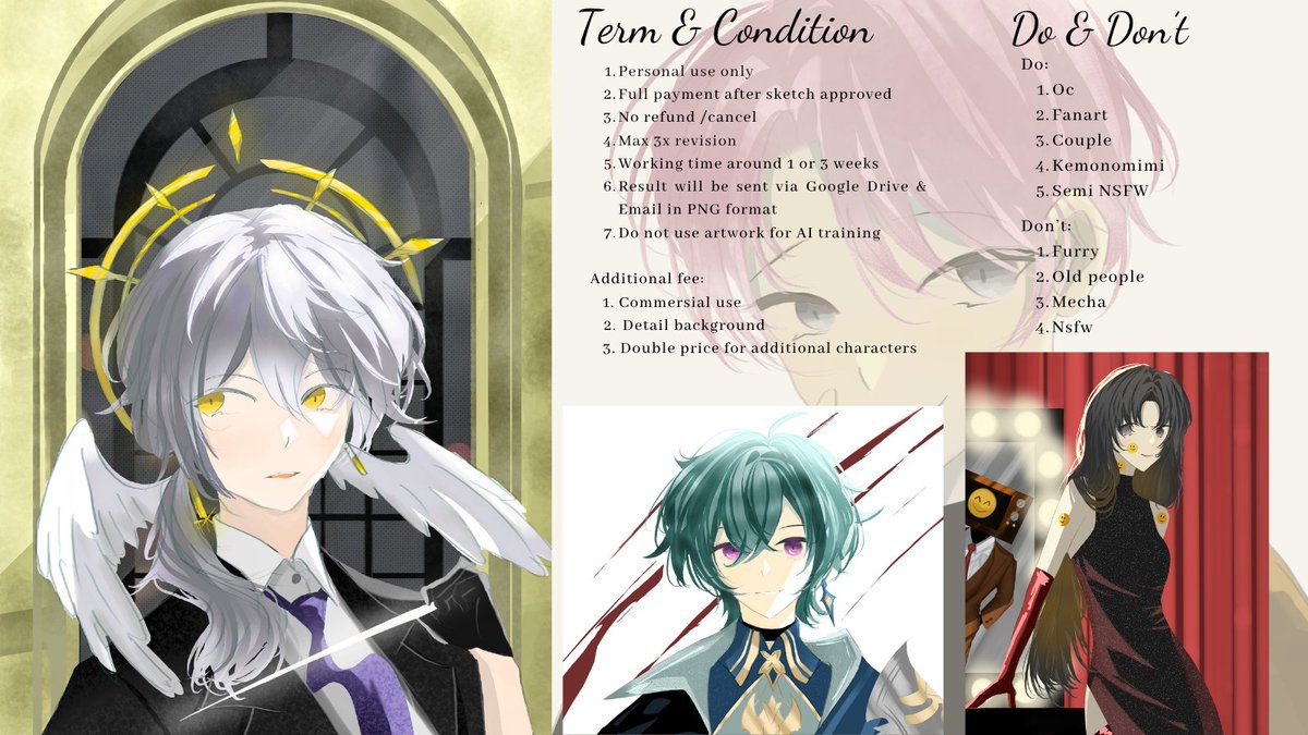 evvergreen_'s tweet photo. Open Commission 

Like &amp; RT are very appreciated!  

Hi! I open commission for local &amp; international. If you interested or have any questions, feel free to knock my DM

#opencommissions #commissionart #commissions #art #artwork #commissionsopen https://t.co/yuXowEKckV