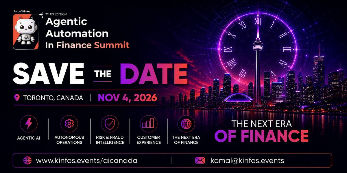 🤖 @kinfos_events has launched Agentic Automation in Finance Summit ...