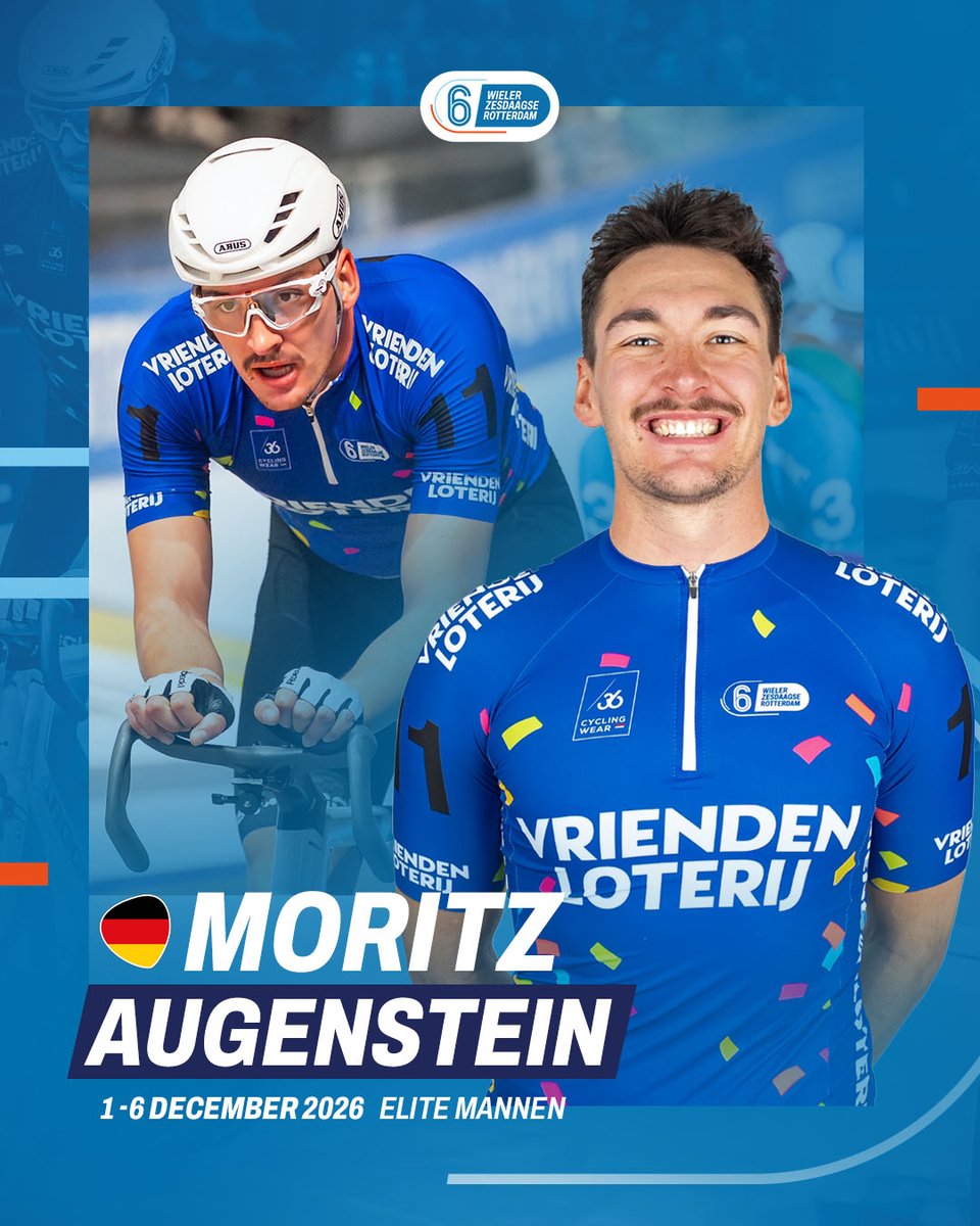 zesdaagse's tweet photo. 𝐀𝐮𝐠𝐞𝐧𝐬𝐭𝐞𝐢𝐧 𝐭𝐞𝐫𝐮𝐠 𝐧𝐚𝐚𝐫 𝐀𝐡𝐨𝐲! 🔥
Wereldtopper Moritz Augenstein behoort tot de absolute wereldtop op de baan en komt in december opnieuw in actie in Rotterdam Ahoy. Als een van de kanshebbers voor het podium belooft zijn deelname opnieuw spektakel op de baan. https://t.co/BvmDcbtNYK