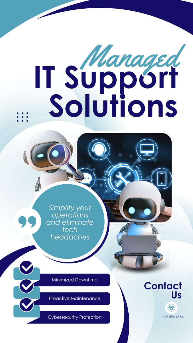CompCiti's tweet photo. We provide proactive monitoring, cybersecurity protection, cloud support & data backup to minimize downtime & maximize productivity. Focus on growing your business while we manage your technology. https://t.co/5Z6DDAF2Cs
#ManagedITServices #ManagedITServicesNYC https://t.co/onsuqylPFK