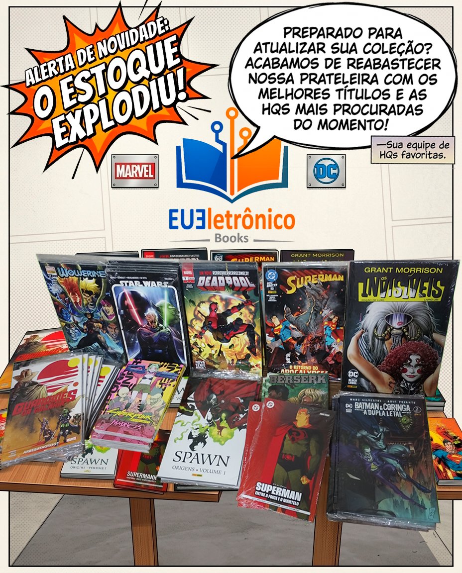 eueletronico's tweet photo. Preparado para atualizar sua coleção?
Reabastecemos nossa prateleira com os melhores títulos e as HQS mais procuradas!
Estamos na #EstanteVirtual
https://t.co/bI6jjZaWdB

#eueletronicolivros #hq #pequenoslivreiros
#DCComics

https://t.co/TYIr3CI81x https://t.co/zhjLvVKvHA