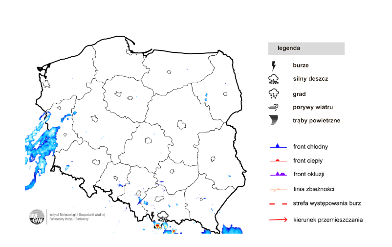 IMGWmeteo's tweet photo. Pierwsze komórki burzowe pojawiły się w rejonie Tatr. Towarzyszą im silne opady deszczu do 5-10mm/10min. Komórki te mogą przynosić wysokie sumy opadów (30-45mm) ze względu na bardzo wolne przemieszczanie się, a miejscami prawie stacjonarny charakter. Burzom mogą również towarzyszyć silniejsze porywy wiatru (do 70-80 km/h) oraz grad. W kolejnych godzinach aktywność burzowa będzie wzrastać, nie tylko w rejonie Karpat, ale również w Sudetach oraz na zachodzie kraju.

Czas opracowania: 14:51 dnia 30.06.2026