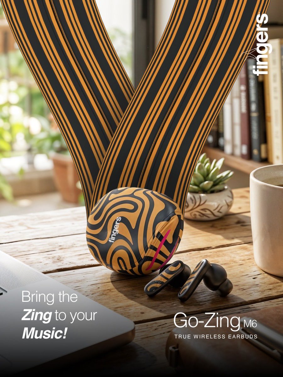 FingersIndia's tweet photo. Small in size. Big on vibes. 🎵✨
With #FINGERS Go-Zing M6 TWS Earbuds, it brings style, comfort, and powerful sound wherever you go. Because great music deserves a little extra zing. 🎧⚡ #MusicOnTheGo https://t.co/A2Knr4O9Ld
