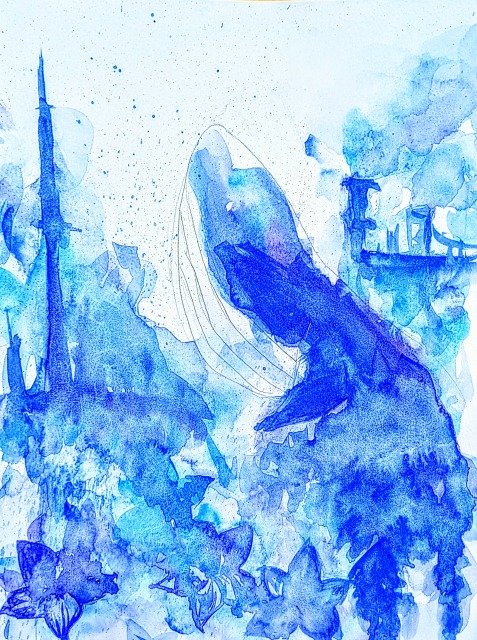 青い水彩画 みちみち 2026年 2026年自分が選ぶ今年上半期の4枚 #透明水彩 #art 透明水彩楽しすぎる
