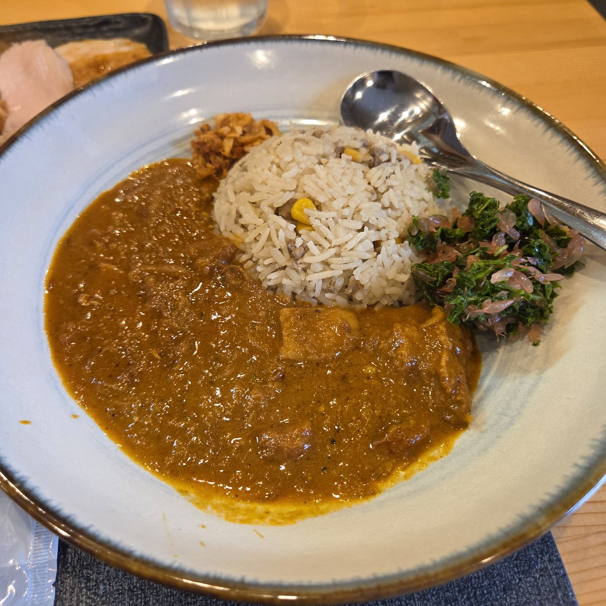 infl_desert's tweet photo. 麺や旬香　アブラボウズの濃厚煮干中華蕎麦　鴨ととうもろこしのプラオとバターレモンチキンカレー
美味しかった～😋👍 https://t.co/5ZjTcNlC5O