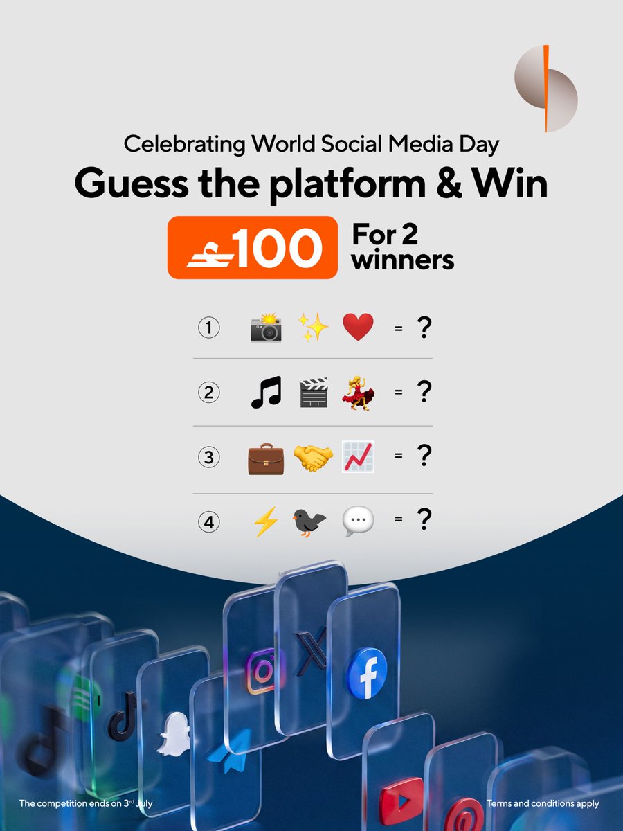 SoharIslamic_'s tweet photo. On the occasion of World Social Media Day join our Guess the Platform & Win contest and stand a chance to win from a total of OMR 100 for 2 lucky winners! ✨🏆

To participate:
•  Guess all 4 platforms in the comments 👇
•  Follow our social media pages
•  Tag a friend to join the challenge

The competition ends on 3 July 2026. ⏳

To view the Terms and Conditions, please visit: https://t.co/5VCnWAZqzo
