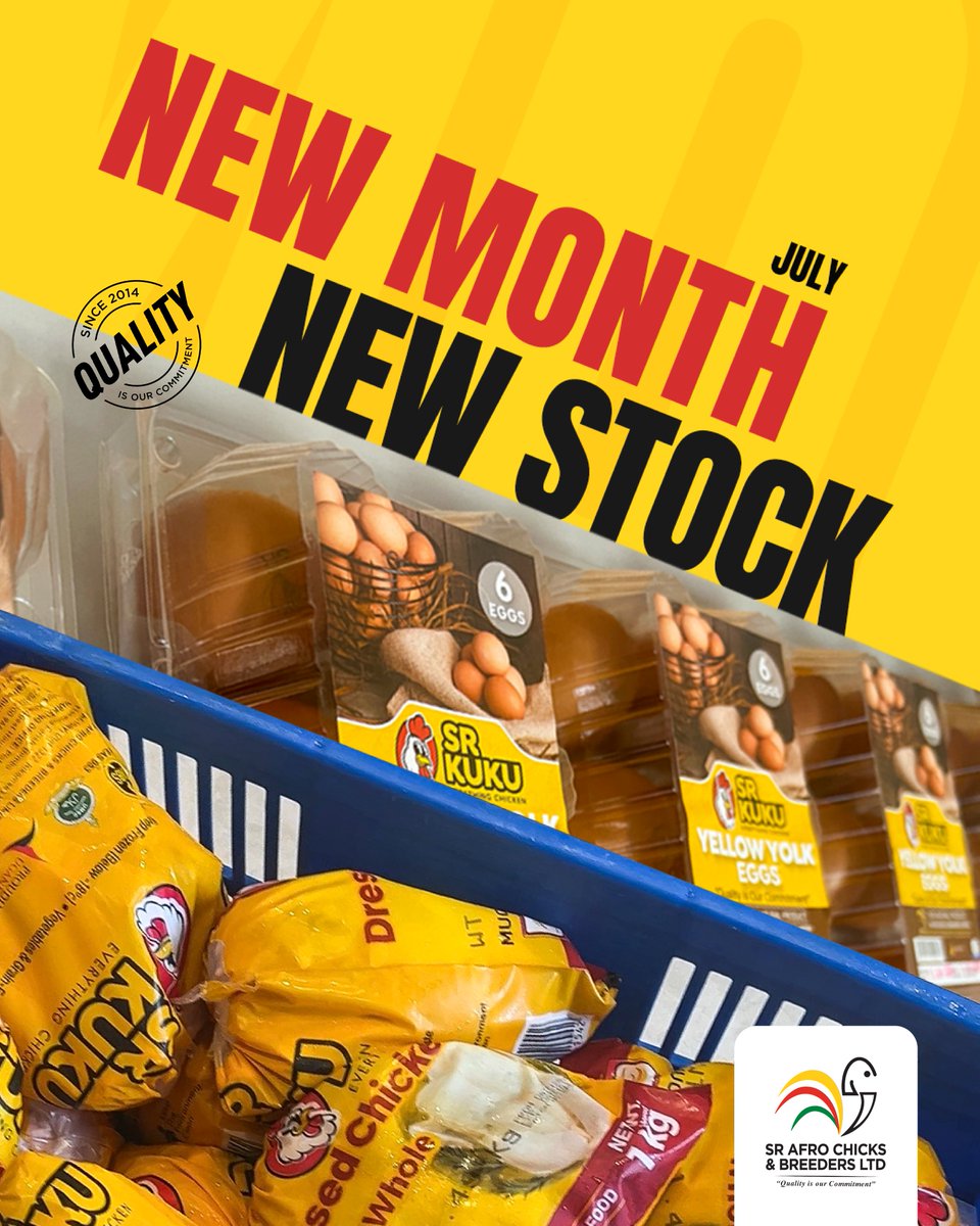 srafrochicks's tweet photo. July is served FRESH! 🆕

Stock up on quality dressed chicken🍗 and eggs 🥚today.

#SRKuku #SRAfrochicks #HappyNewMonth https://t.co/6y20Ah610E