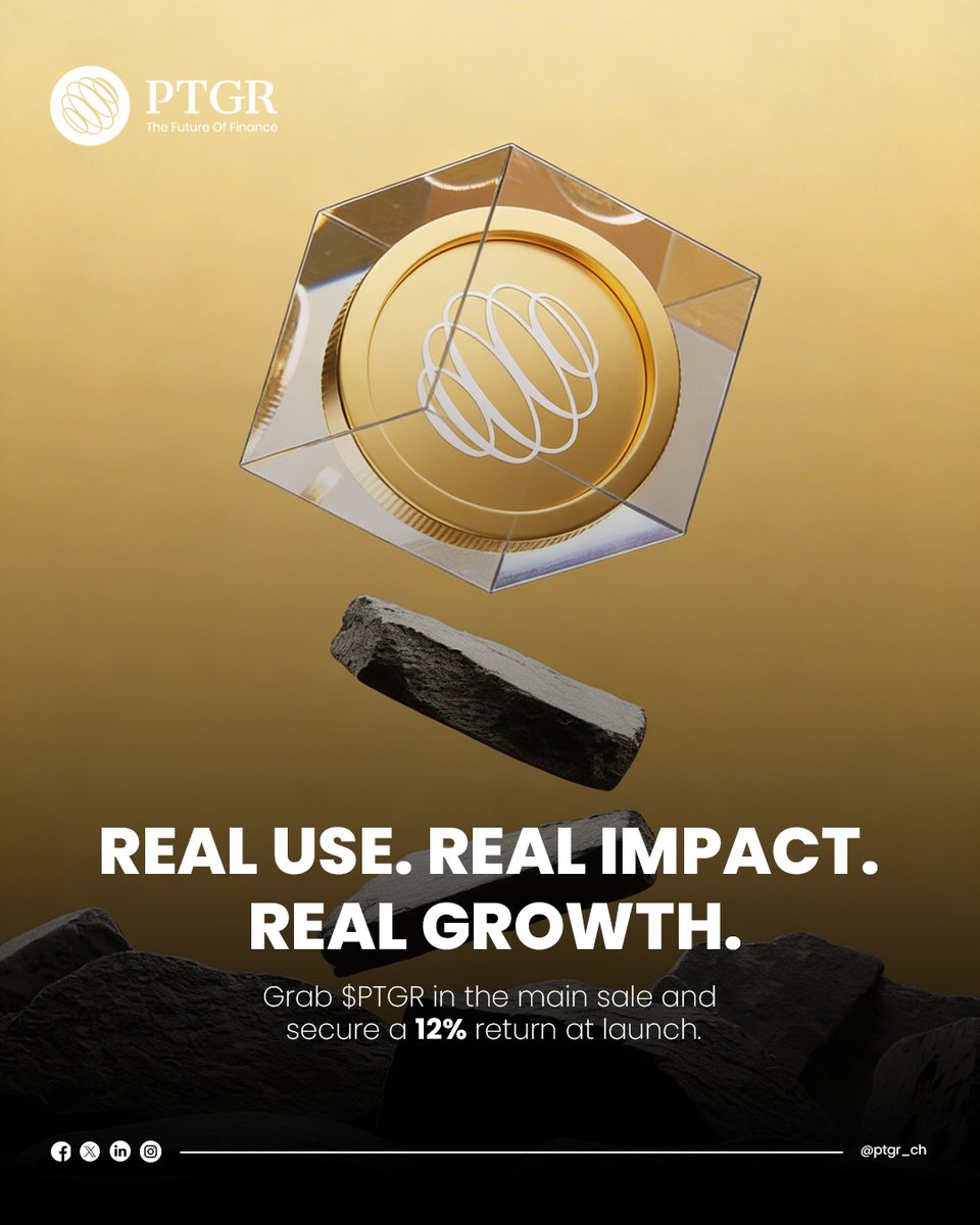 ptgrtoken's tweet photo. 𝗚𝗲𝘁 𝗿𝗲𝘄𝗮𝗿𝗱𝗲𝗱 𝗮𝘁 𝗹𝗮𝘂𝗻𝗰𝗵.  

With $PTGR, your participation in the main sale comes with a 12% return once the token goes live.  

𝗦𝗲𝗰𝘂𝗿𝗲 𝘆𝗼𝘂𝗿 𝗮𝗹𝗹𝗼𝗰𝗮𝘁𝗶𝗼𝗻 𝘁𝗼𝗱𝗮𝘆 at https://t.co/E9aNCcnOWp

#PTGR #DeFI #TokenSale #DigitalAssets #EarlyAccess https://t.co/rHXNEHEr7I
