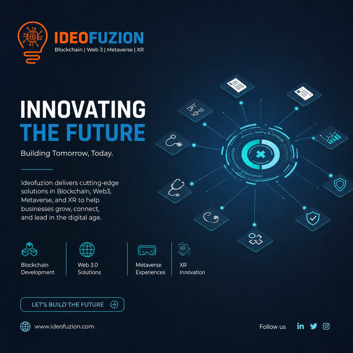 Ideofuzion's tweet photo. At @ideofuzion, we’re not just about technology; we’re about transformation. Our mission is to empower businesses across every major sector with cutting-edge solutions in #Blockchain, #Web3, #Metaverse, #XR, #Gaming and #AI.

From healthcare to finance, supplychain automation to industrial monitoring solutions, retail to education, we understand the unique challenges each industry faces and have crafted tailored use cases that drive real results.

Imagine leveraging our expertise to enhance your operations, connect with your audience, and lead in the ever-evolving digital landscape. Whether you’re looking to integrate Blockchain for secure transactions, create Immersive Metaverse experiences, or explore innovative XR (AR and VR) solutions for supplychain monitoring or entire operations for your factory. We’ve got you covered!

Why choose #Ideofuzion? 

-Proven Success: We’ve partnered with numerous companies to build impactful use cases that not only meet but exceed business goals.
- Tailored Solutions: Our team takes the time to understand your specific needs, ensuring that we develop solutions that resonate with your vision.
- Future-Forward Approach: We’re always ahead of the curve, providing you with the tools to not just adapt but thrive in the future.

Ready to take your business to the next level? Engage with us today! Share your ideas, ask questions, or tell us about the challenges you’re facing.

Visit https://t.co/hJj5LYfqyT or email us at info@ideofuzion.com to learn more about how we can work together to build the future.

Let’s innovate and create something amazing!

Ideofuzion | Empowering the future of industry, globally!

#Ideofuzion #Innovation #Blockchain #Web3 #Metaverse #XR #AI #Gaming