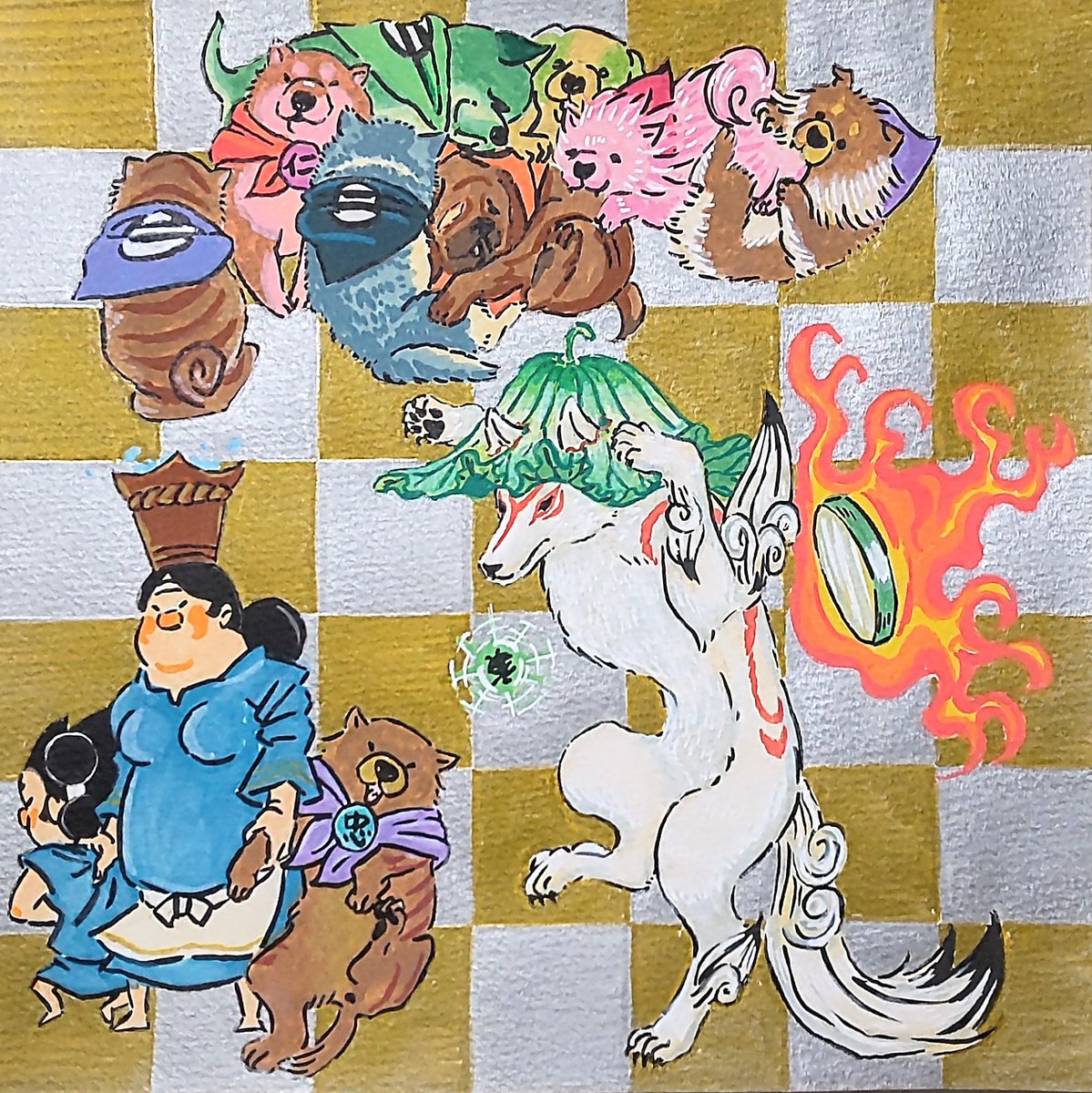 tttttokutoku's tweet photo. どこかで見たことある気がする…
大神イラストまとめ

#大神 #Okami 

好きすぎて描いてもうたシリーズは1枚の紙に描いてました https://t.co/h3l2YkAuOs