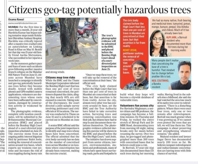pervinsanghvi's tweet photo. How many trees has Mumbai lost due to concretisation/redevelopment? How many more lives and limbs of citizens will be sacrificed due to @mybmc's dereliction of duty? 
Data from this most crucial, citizen-led initiative by Rohit Joshi will reveal shocking stats! https://t.co/x3itoIHL1u