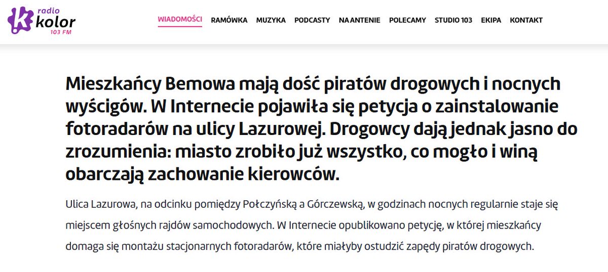 JozefiakMaciek's tweet photo. Kompletny absurd i systemowy paraliż w Warszawie:

Mieszkańcy Bemowa mają absolutnie dość nocnych rajdów, pierdzących wydechów i ryku silników na ul. Lazurowej (odcinek Połczyńska-Górczewska). Tworzą petycje, walczą o lepszy sen i zdrowie, a jaka jest odpowiedź drogowców?

„Miasto zrobiło już wszystko, co mogło”

Bo stołeczny samorząd od ponad 15 lat... nie ma uprawnień do samodzielnego stawiania fotoradarów!

Wadliwy system chroni piratów drogowych i pierdzące wydechy przekraczające normy decybeli. Komfort mieszkańców Warszawy zawsze stawiany jest na samym końcu. Najważniejsza jest wolność do piłowania silnika do odciny na warszawskich drogach i budzenie okolicznych mieszkańców.

Dziki Wschód.