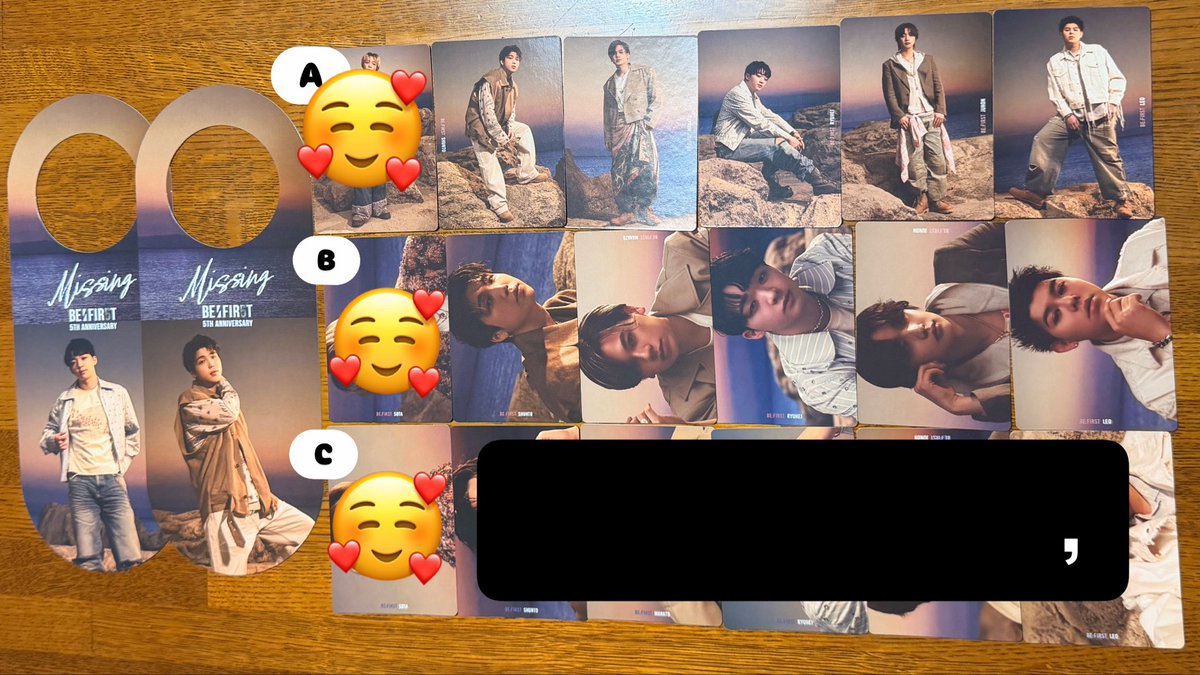 honooooomm's tweet photo. BE:FIRST 5th ANNIVERSARY "Missing"

【譲】◯ドアホルダー 
            🐉、🧢
　　◯トレカA、Bメンバー各2枚
　　　🧢、🐧、🐉、🐢、🦁

【求】◯ドアホルダー
　　　🐬、🐢
　　◯トレカ
　　　🐬　B、C各5枚ずつ

お気軽にお声掛けください♪
#befirst #befirst_missing https://t.co/EgnYu6CcmX