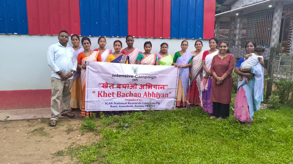 nrcpig's tweet photo. Khet Bachao Abhiyan | Nourishing Soil, Nurturing the Future 🌱
On 29 June 2026, ICAR–National Research Centre on Pig, Guwahati organized the Khet Bachao Abhiyan at Rajapara Village, Bongaon Block, Kamrup Rural, Assam. @icarindia @AgriGoI @ChouhanShivraj https://t.co/bNgMvAuXKa