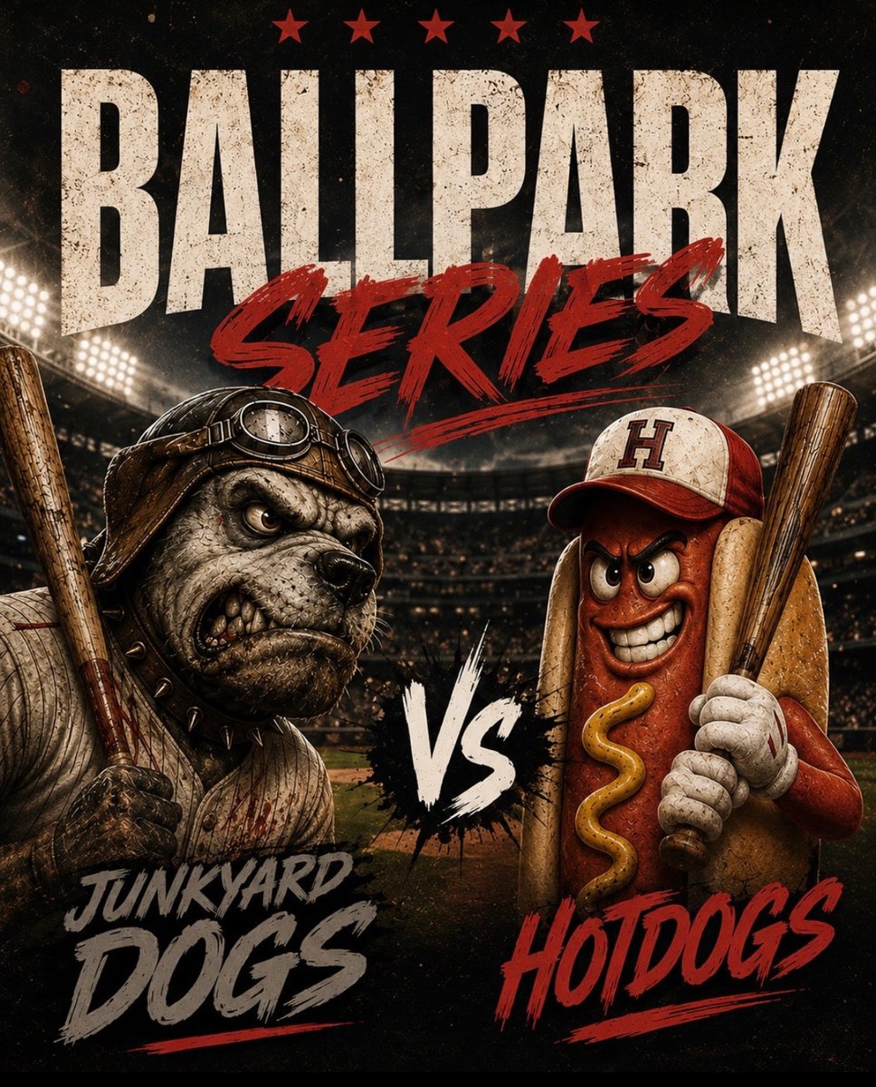 BatDogs17u's tweet photo. Ballpark Series #Game1 tonight 6pm!
Can @CoachKirk23 and the HotDogs find redemption from last year’s sweep against @CBbrown04 and the Junkyard Dogs? #ItsTime #BallparkSeries #Junkyard #HotDogs
@BallparkHQ @lgib13 @Vinnyatchison https://t.co/ghe1Kg11U7