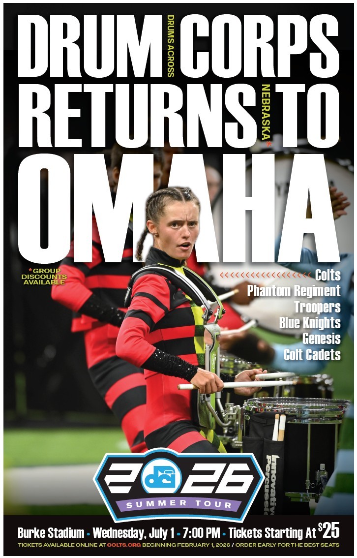OPS_Burke's tweet photo. Burke Stadium is the host site for Drums Across Nebraska on July 1 at 7:00 p.m. Burke High welcomes The Colts Drum and Bugle Corp and many others! This will be a great event to see! See Flyer for Details! https://t.co/lL4hztNaA7