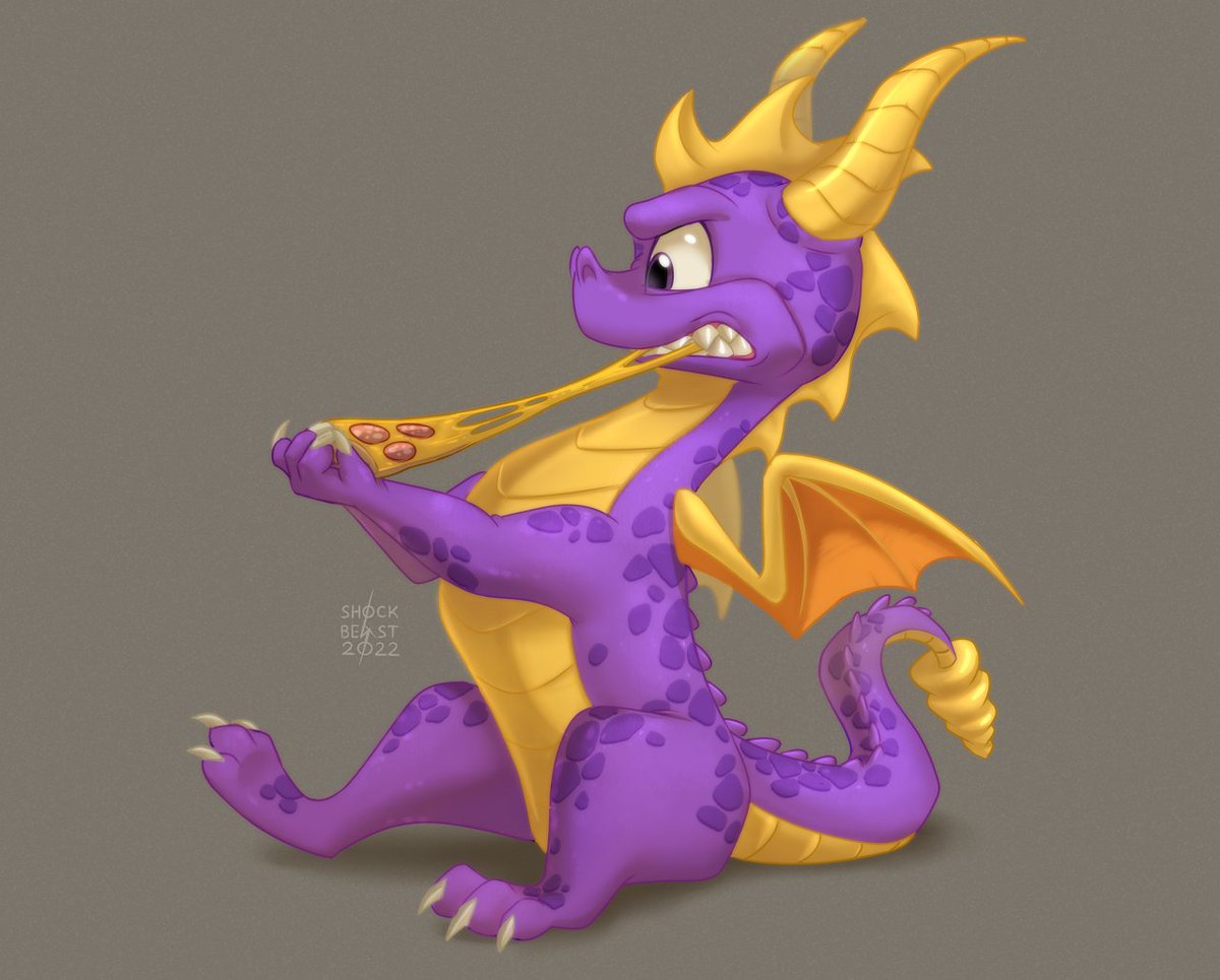 Menaufox's tweet photo. I'm so happy that so many artists did their takes on Spyro! That brings up an idea of mine. I'm thinking of starting an art contest for our purple boy! Would anyone be in? If so, tag your artist or maybe yourself! Just @ (name) #TeamSpyro
To the amazing Pizza Artist :https://t.co/xDOC311LXE
#Spyro #Spyrothedragon #Spyrocommunity #Spyroarealmbeyond #SpyroReignited #Spyro4 #SpyroOnTheStreets