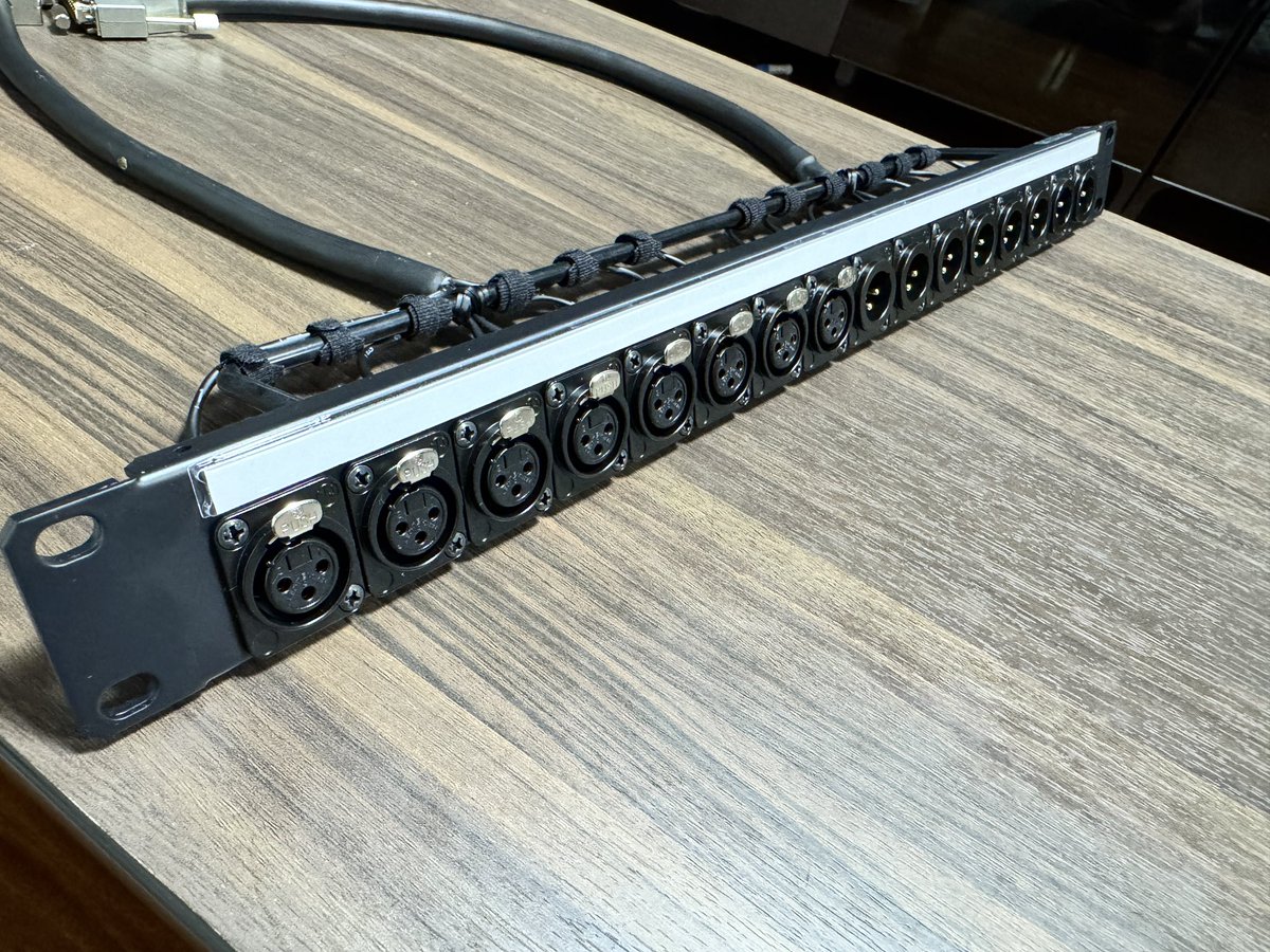 AizuPW's tweet photo. API500のモジュールのシャーシ用のコネクターボックス完成！D-Subケーブルのセンターをぶった斬って時短😍割とキレイにワイヤリングできました！

これでAPI500モジュールのマイクプリを増やしても安心してファンタム電源を入れられます！ https://t.co/UVFzILwDzL