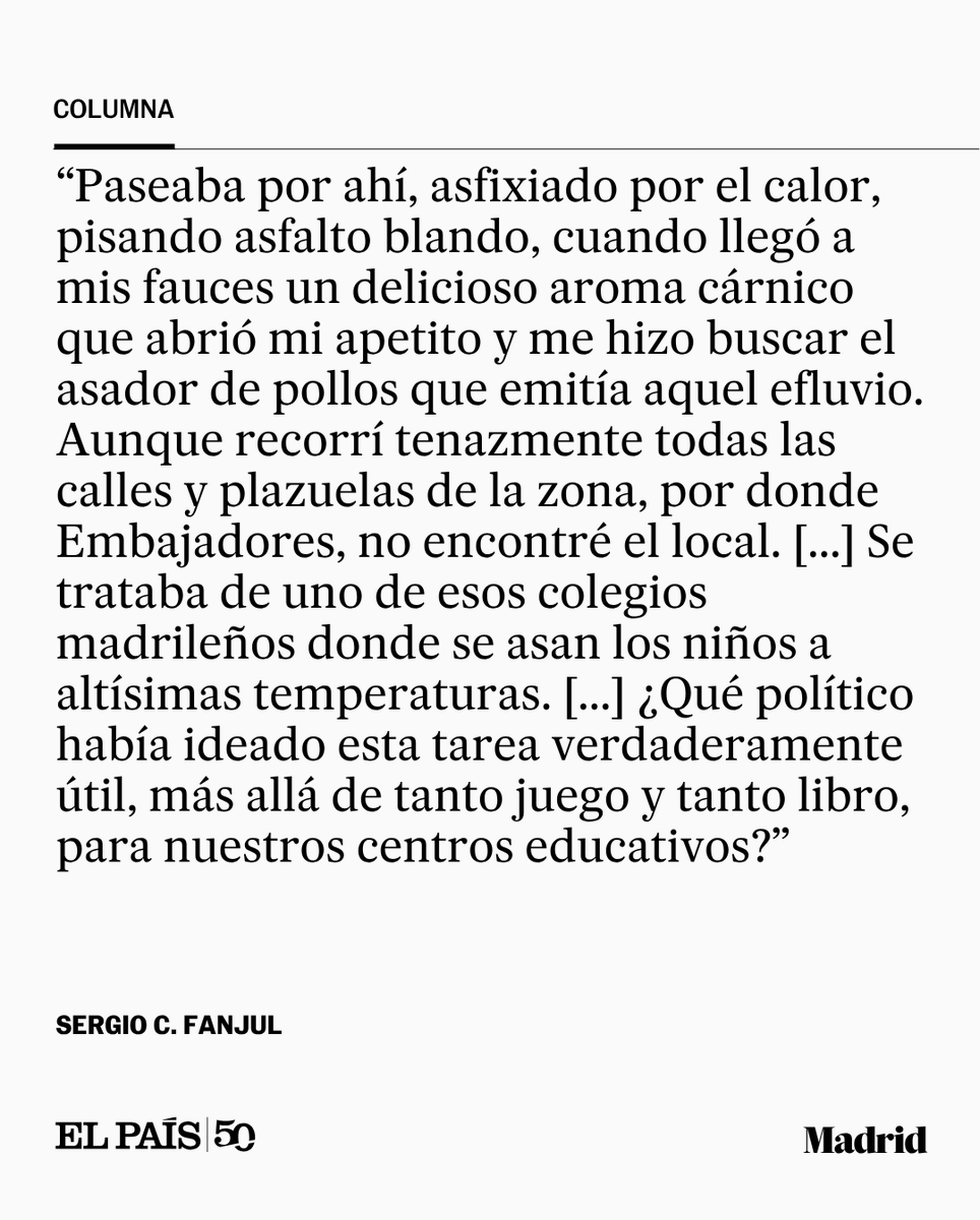 el_pais's tweet photo. Columna | "Comerse a los niños es una tradición fuertemente enraizada en la cultura popular: ya era hora de que se abordase decididamente desde lo público, cocinándolos lentamente en los colegios, estilo ‘pulled pork", por Sergio C. Fanjul https://t.co/llo6LBeqLx https://t.co/YdKNVVvkcW