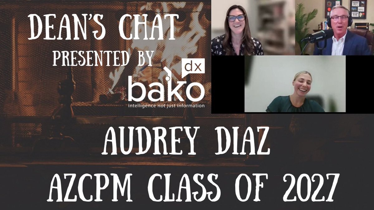 DeansChat's tweet photo. https://t.co/X9KhjCHh1N

Ep. 339 - Audrey Diaz, AZCPM 4th Year Student – Lessons from the Clerkship Trail https://t.co/DLPi01BP4b
