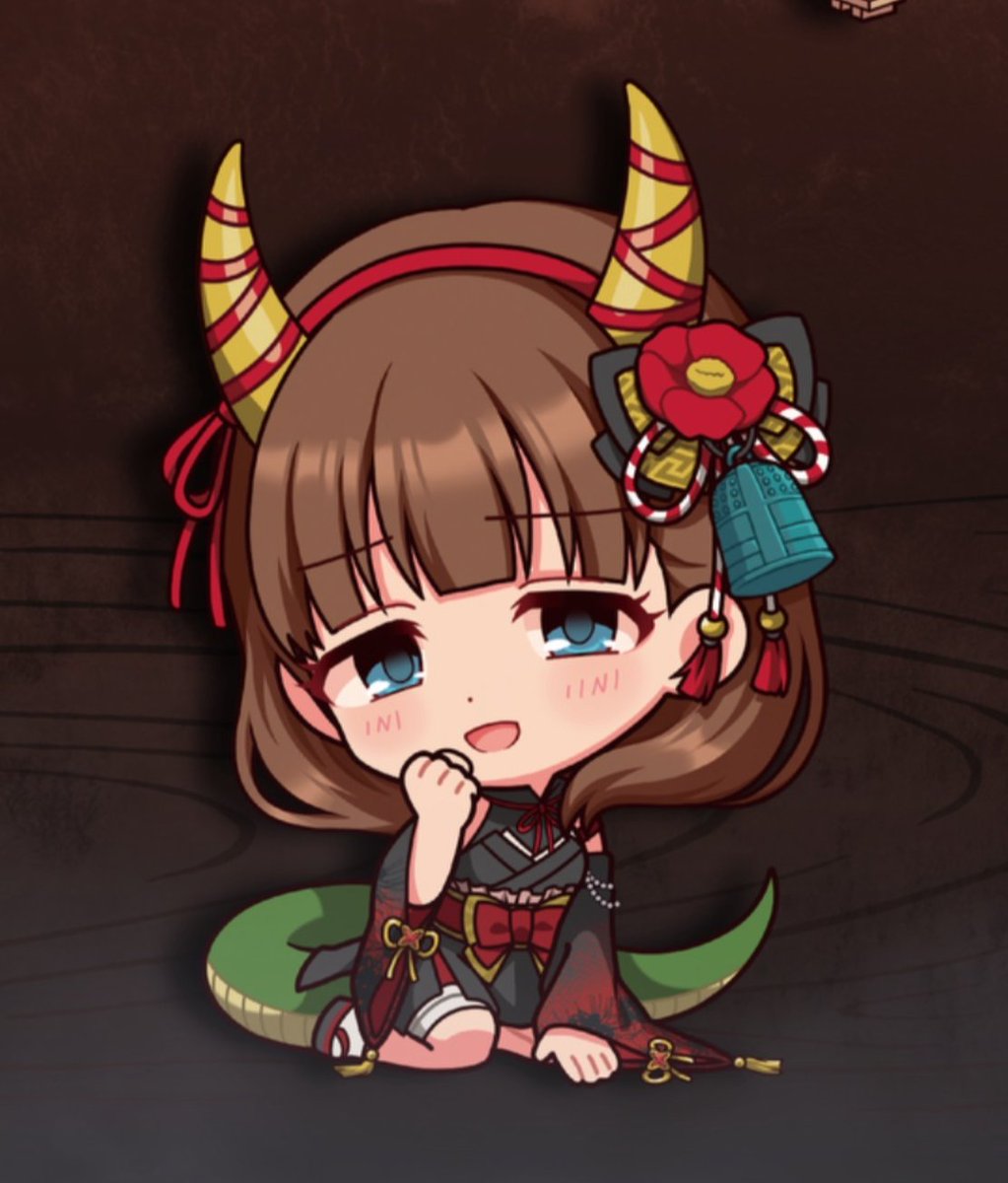 NikunoNoroi's tweet photo. 妖怪コラボのまゆ、髪に釣鐘ついてるしこれ道成寺の安珍清姫伝説の自分を裏切った男を焼き殺した大蛇よね？ https://t.co/FMSjRWAG4h