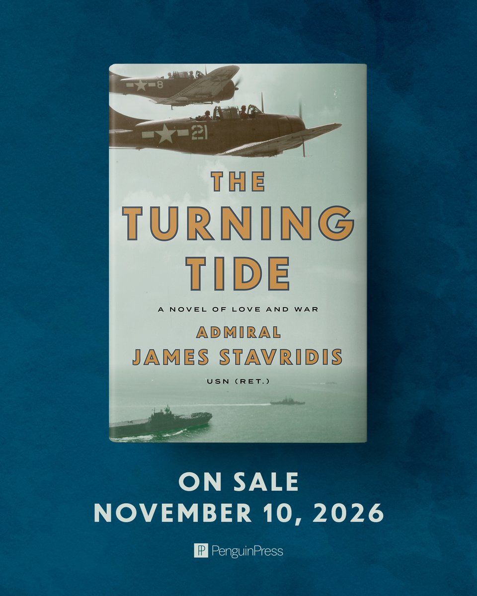 penguinpress's tweet photo. War changes history. It changes those who survive it.

From New York Times bestselling author @stavridisj comes The Turning Tide, an epic WWII novel of leadership, sacrifice, love, and the true cost of war.

Learn more: https://t.co/HKWQD9Ulg5 https://t.co/lDkkat1EbW