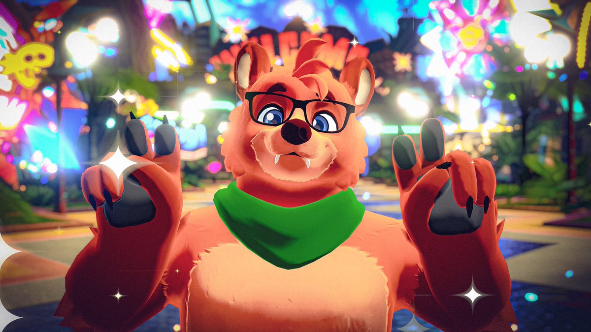 cubsterbear's tweet photo. Also forgot to say (in case it wasn't obvious) all art/renders posted are made by me, absolutely NO AI was ever used.
I use Blender for rendering and Photoshop for post editing.

anyways have this pic I took in vrchat🐻 https://t.co/cjCLyH9NJV