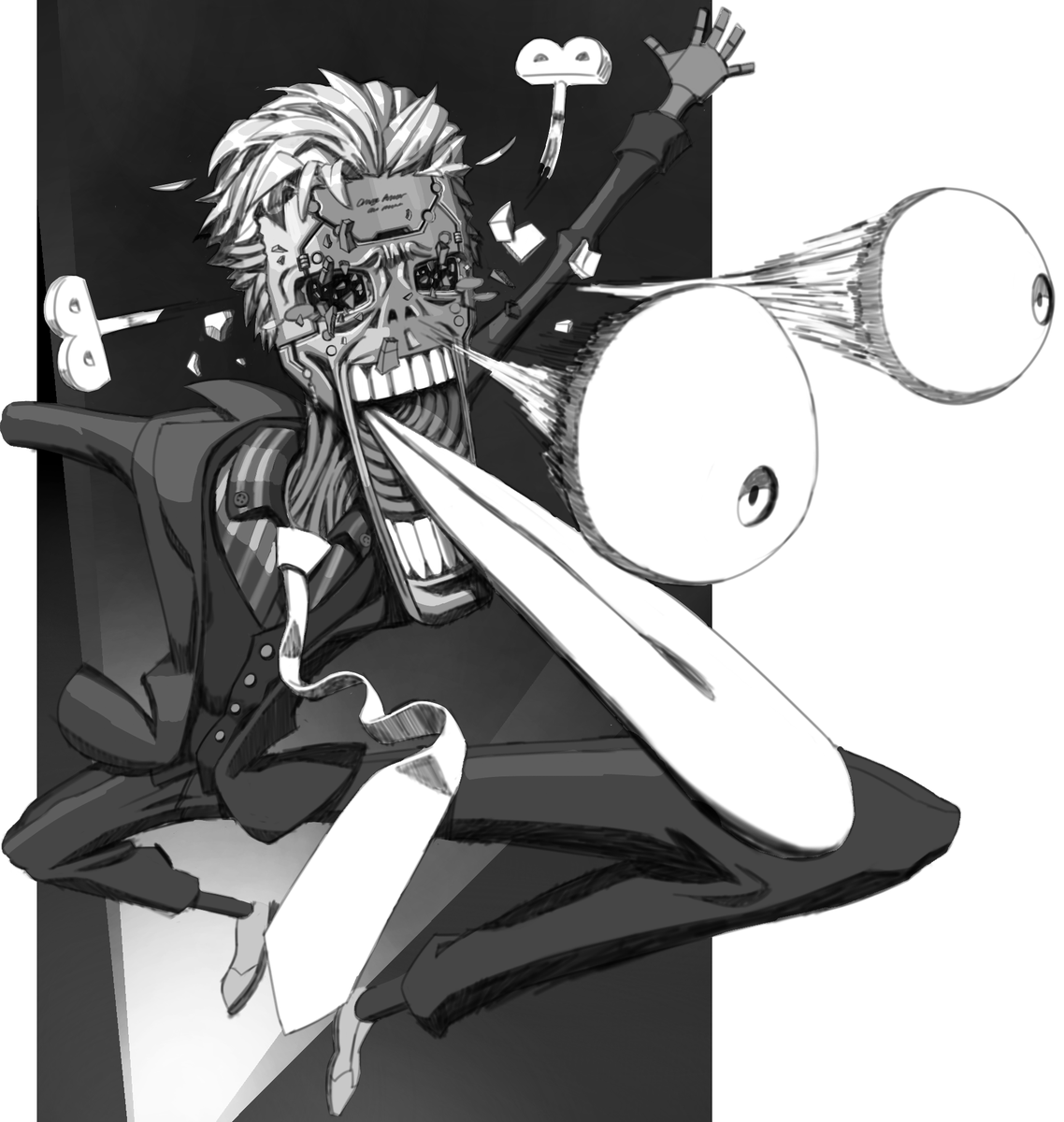 NKMeka's tweet photo. Robo Ky getting run over by Faust's wheelchair https://t.co/LYBaLriMLi