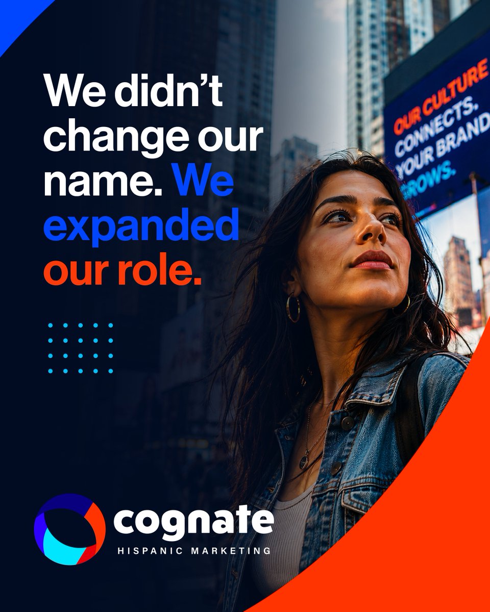 cognatehispanic's tweet photo. New name. Bigger vision. Digo is now Cognate Hispanic Marketing. Reach relevant audiences through culture. #cognatehispanic https://t.co/wkeU8oUv7e