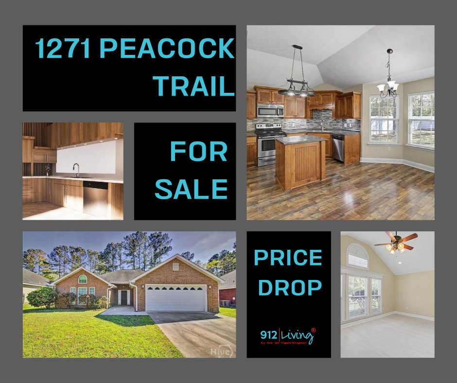 912Living's tweet photo. Price drop! 1271 Peacock Trail is now $284,900 — down from $289,900. 4 bed, brick exterior, gorgeous pond view. 🏡 #912living #PriceDrop #HinesvilleForSale https://t.co/lHYo9DBJsw