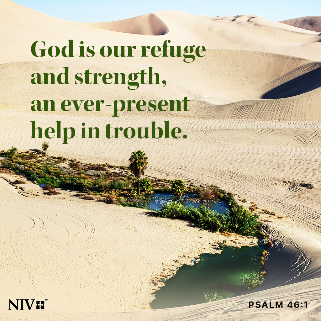 NIVBible's tweet photo. God is our refuge and strength, an ever-present help in trouble. Psalm 46:1 https://t.co/mzb8RVfYtd