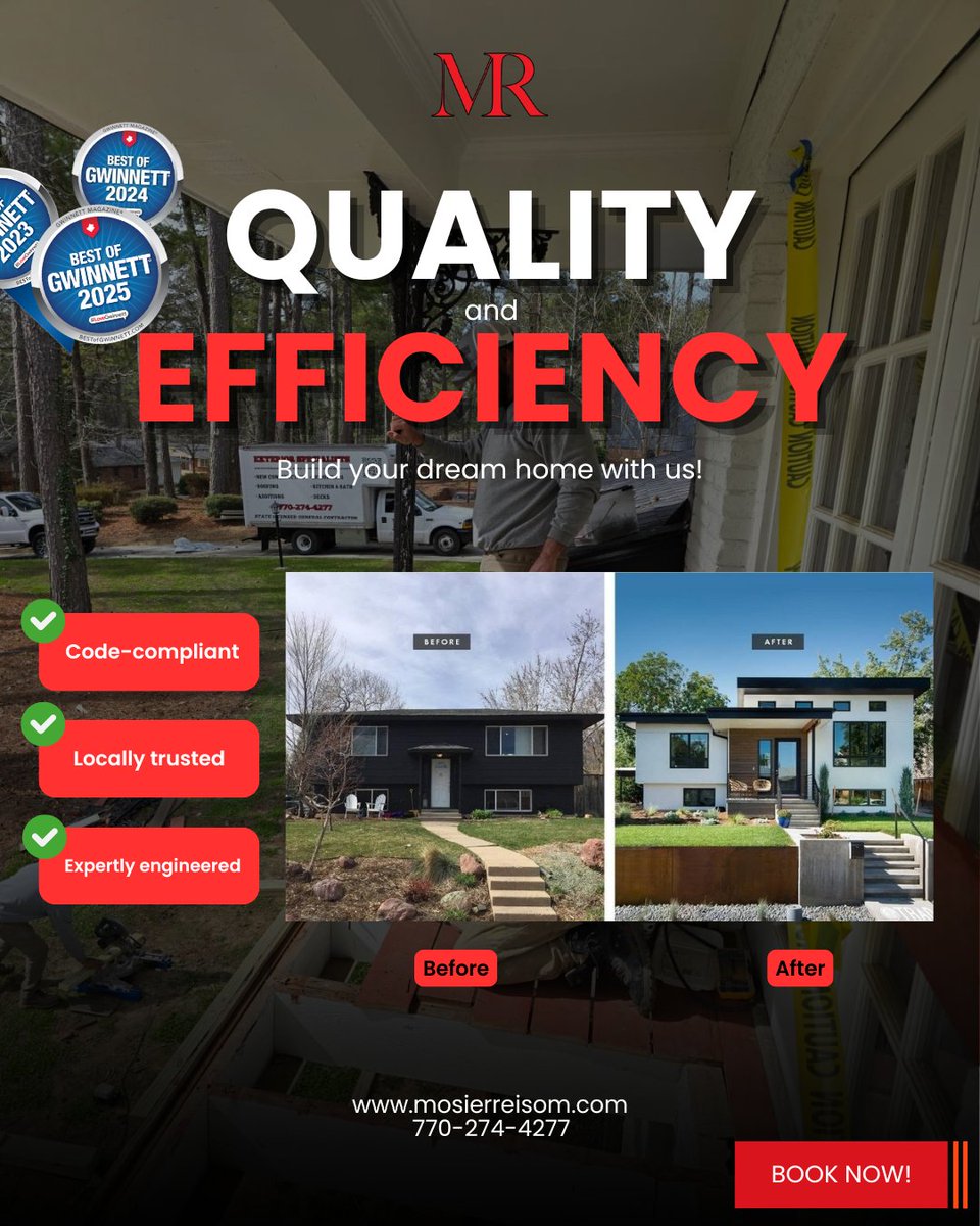 mosierreisom's tweet photo. 🏡Quality craftsmanship and efficient project management make all the difference. Let Mosier Reisom bring your dream home to life.

📞 770-274-4277
 📧 admin@mosierreisom.com
 🌐 https://t.co/6g6y2f6ILo

#MosierReisom #HomeRenovation #Construction #DreamHome #BeforeAndAfter https://t.co/twnPG1G6rd