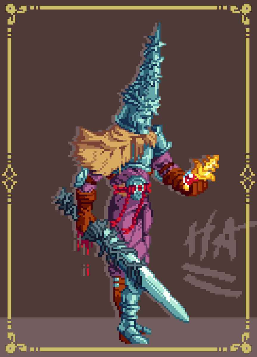 thehunterAZ's tweet photo. Pesaroso corazón sea, penitente...

#pixelart #digitalart #ドット絵 #fanart #blasphemous #penitentone #meaculpa https://t.co/0wg4ikcpE7