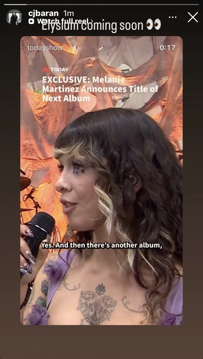 MMcolombia's tweet photo. CJ Baran, productor musical de Melanie Martínez, confirma que 'ELYSIUM' llegará mas pronto. 

#MelanieMartinez #Hades #Portals #CryBaby #K12 https://t.co/Xs9DBU5vrz