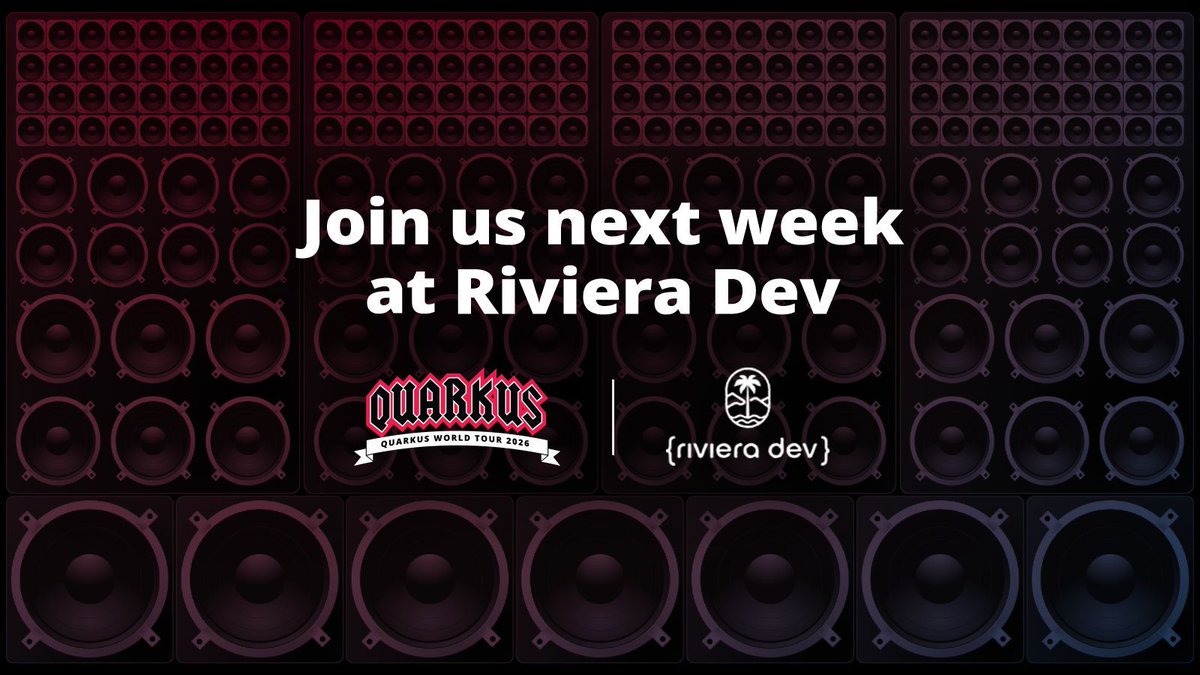 QuarkusIO's tweet photo. Join us next week at Riviera Dev in Valbonne, France on July 6th-8th.

https://t.co/2QheD1vdeN

#quarkusworldtour https://t.co/rfifiEZmzS