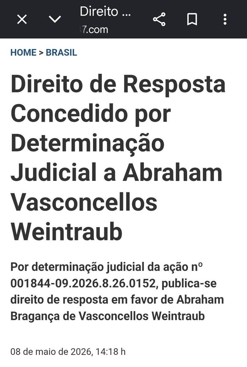 ArthurWeint's tweet photo. Vitória processual contra o Brasil 247 https://t.co/VFm54q9ICT
