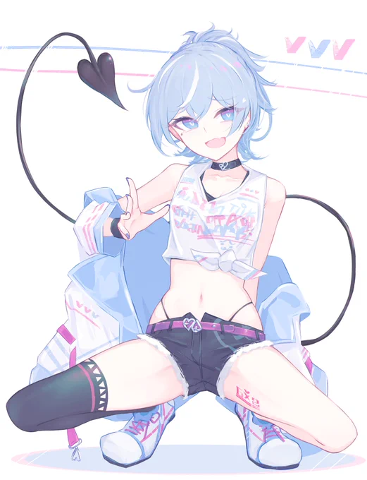悪魔っ子OCちゃん(青白)