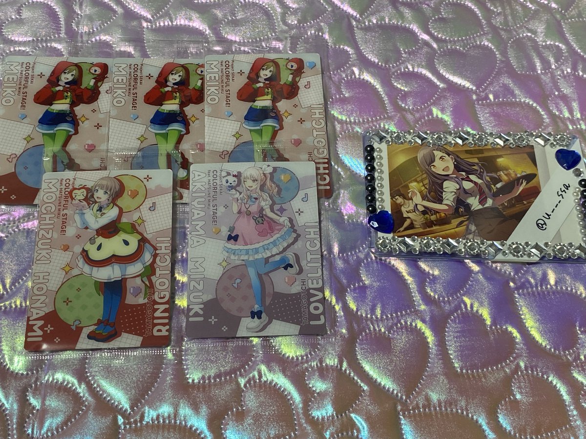 u___ssa's tweet photo. 《交換》 プロセカ たまごっち カードグミ

譲♡ミク,こはね,志歩,瑞希,雫,MEIKO,穂波,集合
求♡杏R,N各1

郵送でのお取引になります📮 同レアリティでの交換のみ。
交換決まりましたら譲渡を考えております。
お気軽にお声掛けください🍀 https://t.co/oNsBWZUp9k