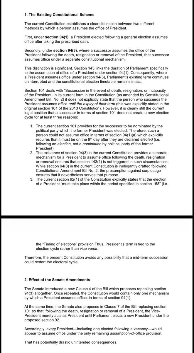 DougColtart's tweet photo. URGENT: The National Assembly is currently debating the Senate's changes to CAB3. Those changes introduce a legal loophole which may mean we never have an election in Zimbabwe ever again! I’ve prepared a Legal Opinion for ALL members of @ParliamentZim as I believe at least some proponents of the Bill are unaware of the loophole and it might have been done inadvertently. MPs across the aisle need to cooperate this afternoon to ensure that loophole is closed. It is an existential threat to our democracy on an unprecedently scale!