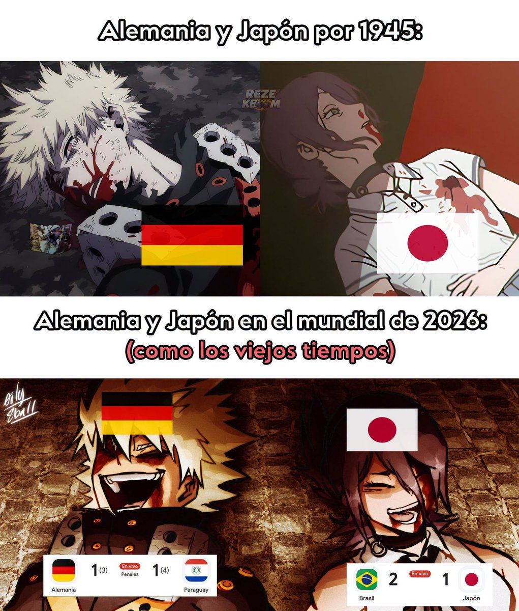 GreenHeroRises's tweet photo. Lo curioso de este meme es que el Bacalao es japonés y Reze es de la madre Rusia. 😅 https://t.co/hq0hfARfSu